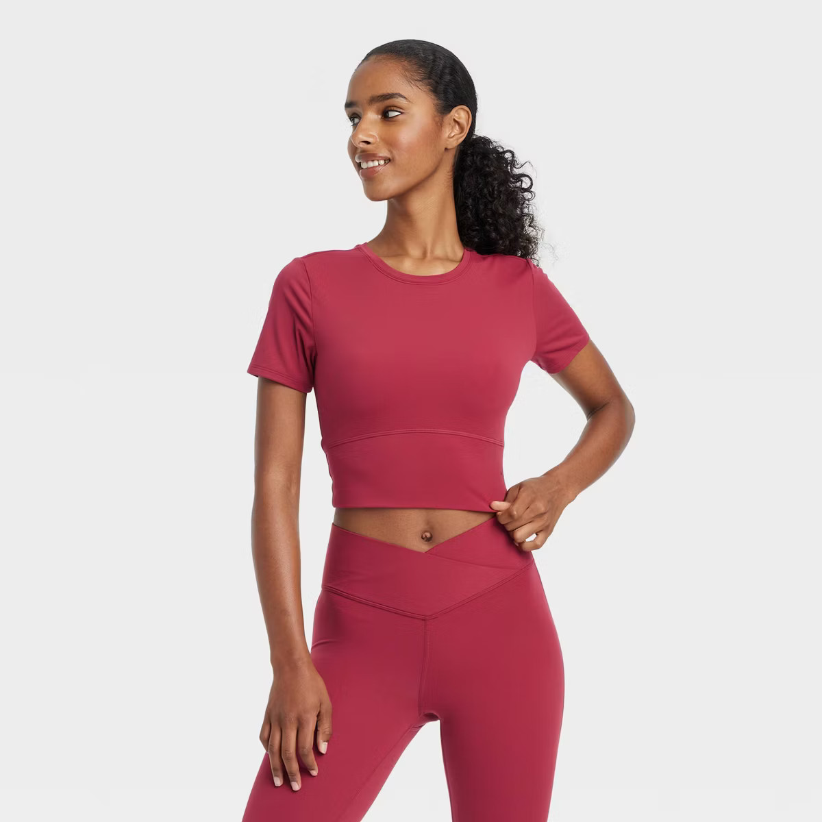 Women's Cropped Short Sleeve Shirt - JoyLab™ | Target