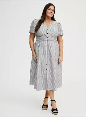 Y-Neck Tea Length Dress | Torrid (US & Canada)