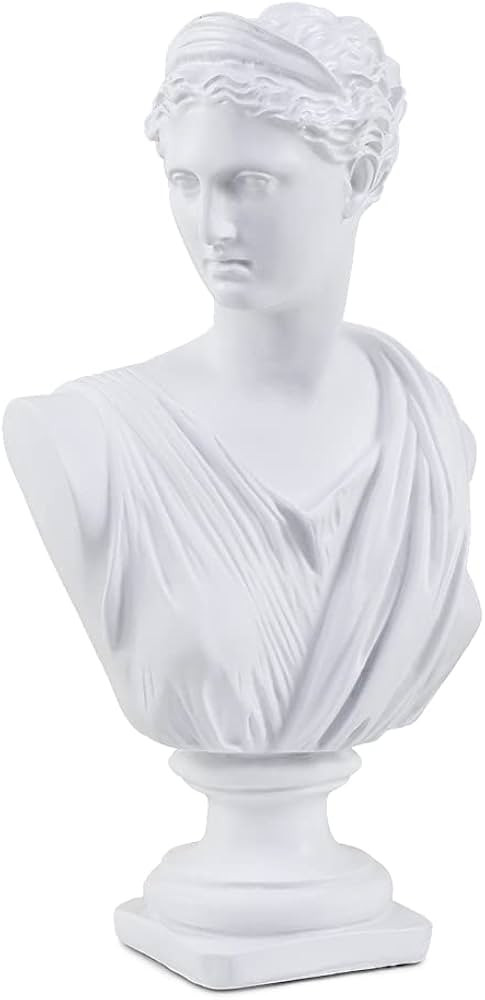 11.8 Inch Classic Greek White Athena Woman Bust Statue, Large Resin Roman Goddess Anna Sculpture ... | Amazon (US)