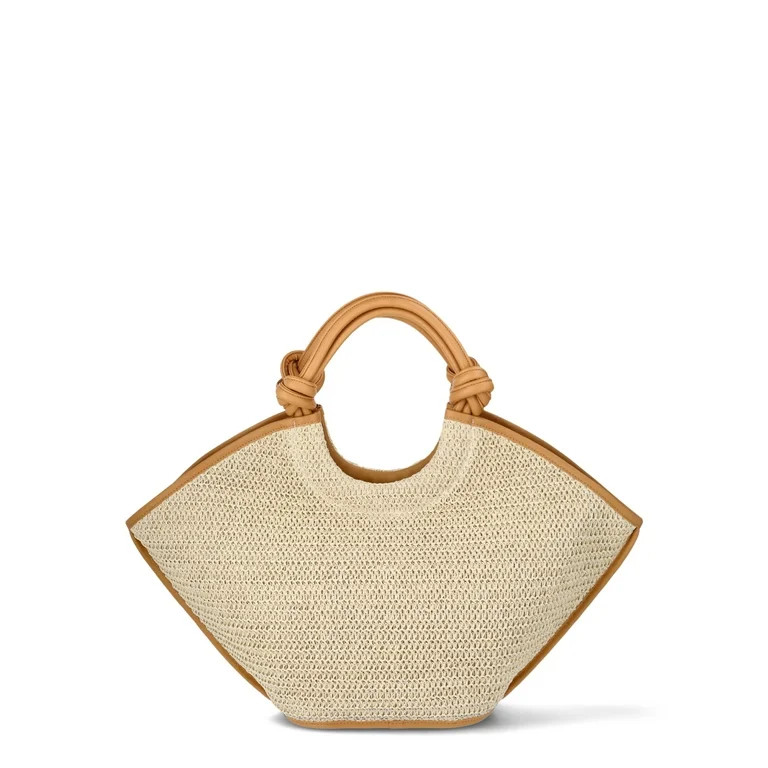 Time and Tru Women's Knotted Handle Tote Bag, Natural | Walmart (US)