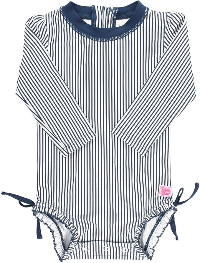 RuffleButts® Baby/Toddler Girls Long Sleeve One Piece Swimsuit with UPF 50+ Sun Protection | Amazon (US)