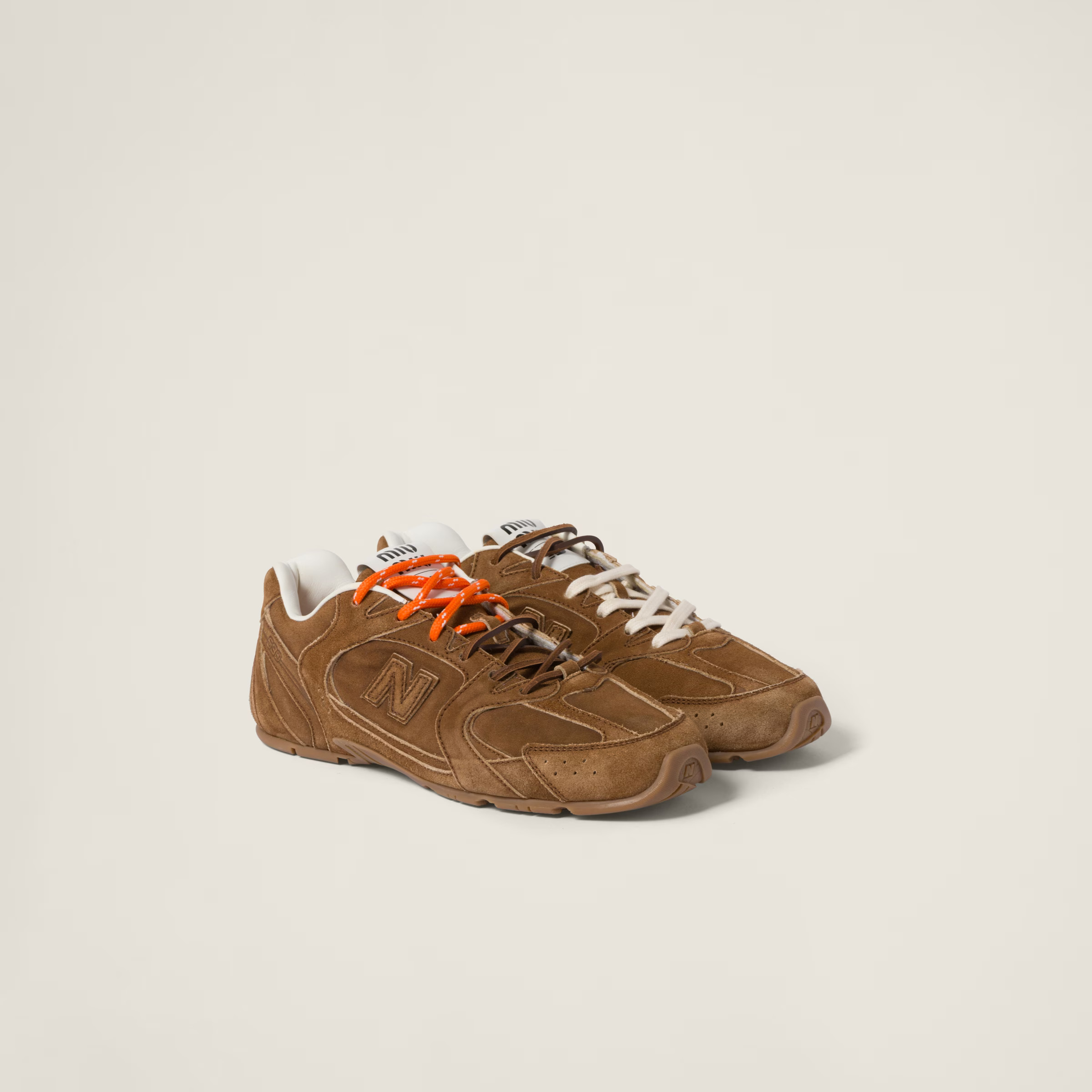 Cinnamon New Balance X Miu Miu 530 Sl Suede Sneakers | Miu Miu | Miu Miu UK