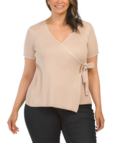 Plus Tunic Wrap Top for Women | Polyester/Rayon | Marshalls