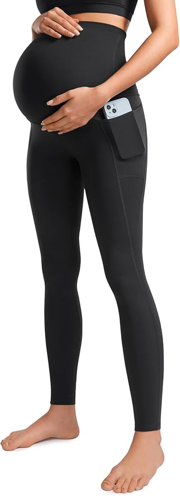 CRZ YOGA Womens Butterluxe Maternity Leggings with Pockets Over The Belly 28" - Soft Workout Acti... | Amazon (US)