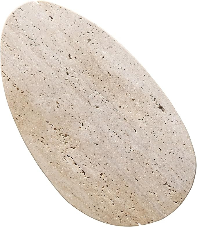 BUICCE Unique Decorative Tray, 12x6.7 Inch Natural Travertine Tray for Jewelry, Rings, Candle Hol... | Amazon (US)