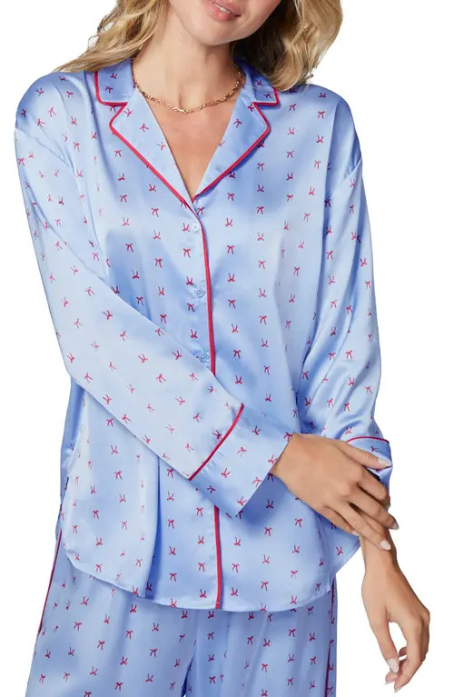Florence by Mills Dream Satin Pajama Shirt in Windsurfer Bows at Nordstrom, Size Xx-Small | Nordstrom