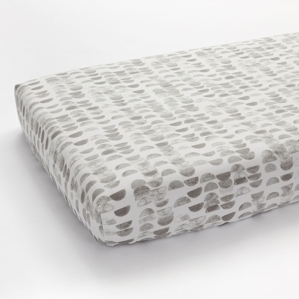 Organic Half Moon Fitted Crib Sheet, Platinum, WE Kids | West Elm (US)