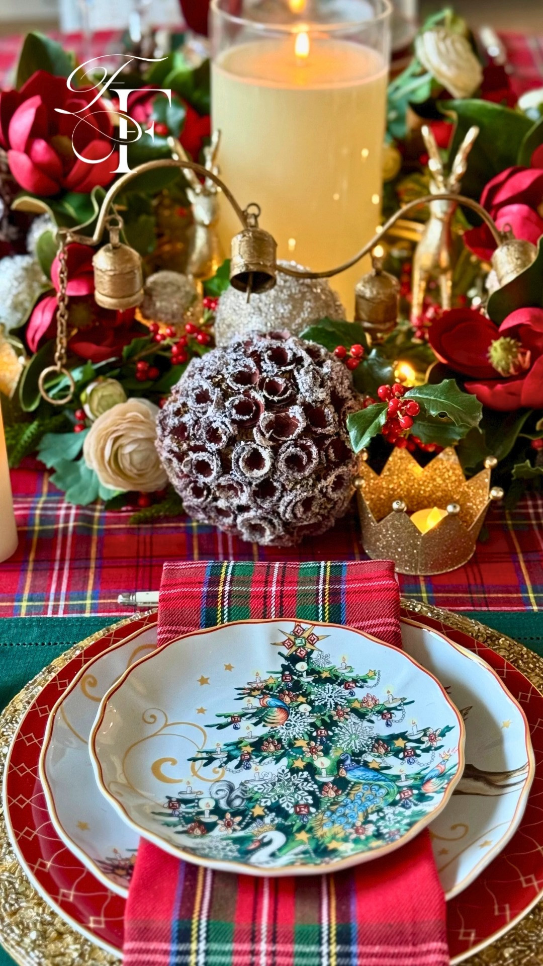 Have yourself a very merry little Christmas ✨
A classic tartan plaid sets the tone for a very layered Christmas eve tablescape. A Christmas wreath centerpiece crafted from real-touch faux greenery, accented with rich red magnolias and gleaming gold ornaments. All florals are real-touch 


Wishing you all a warm, stylish, and magical Christmas 🤍🎄 

 #LTKHoliday #LTKSeasonal #LTKHome
