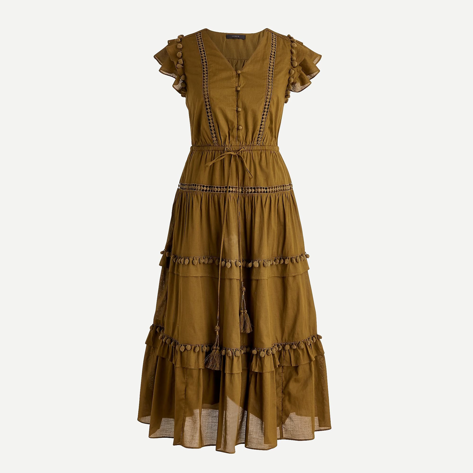 Pom-pom dress in cotton voile | J.Crew US