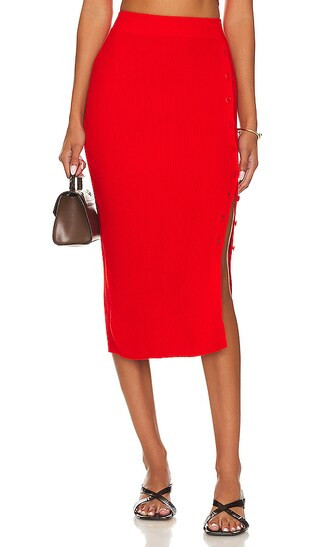 True Rib Skirt in Fiery Red | Revolve Clothing (Global)