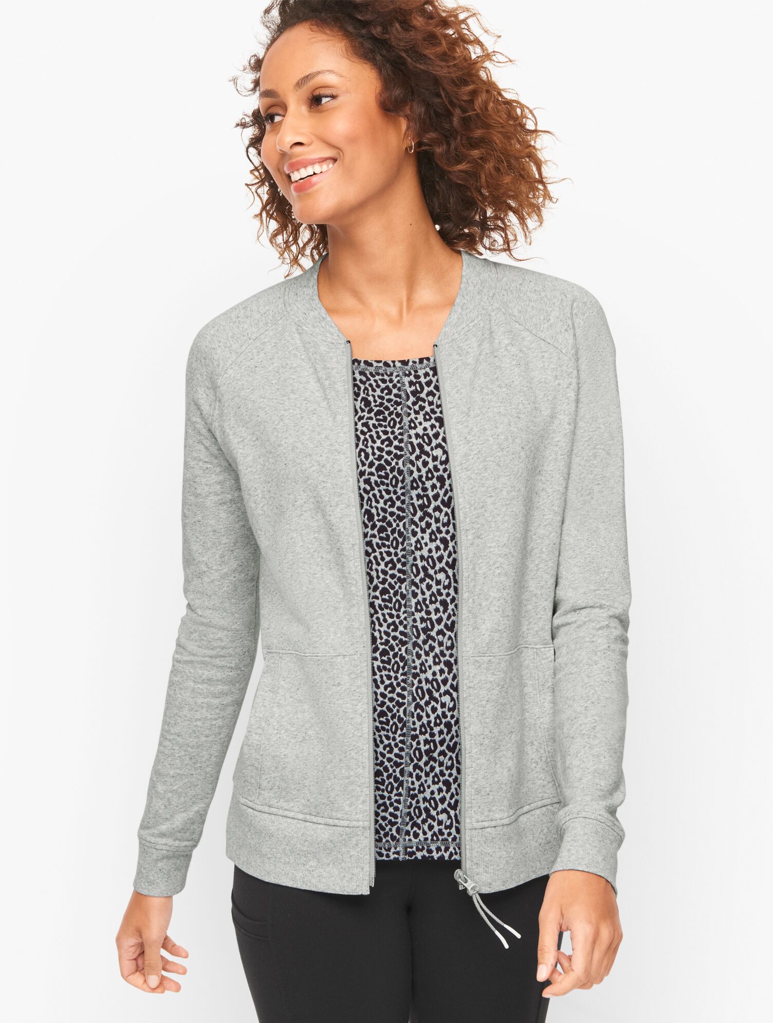 Terry Rib Bomber Jacket | Talbots