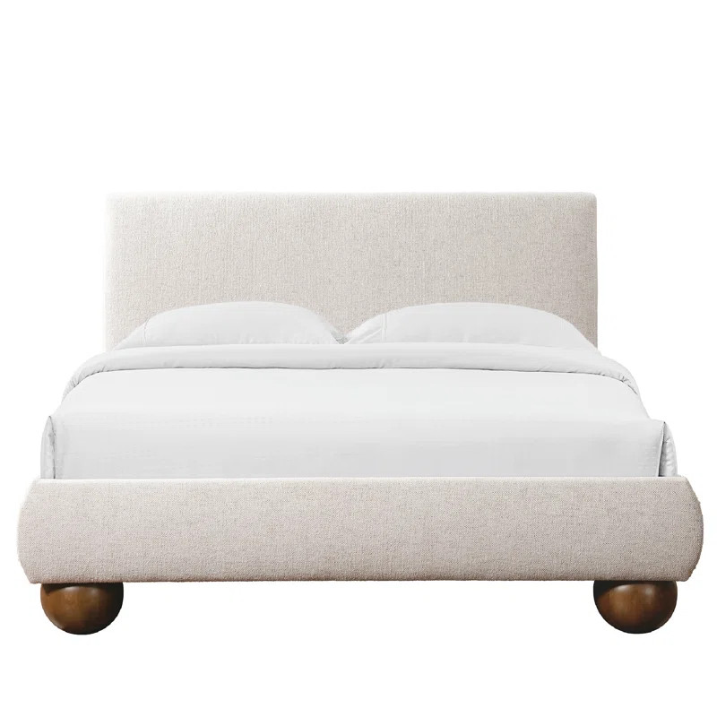 Sassari Queen Upholstered Solid Wood Bed with Ball Feet | Wayfair North America