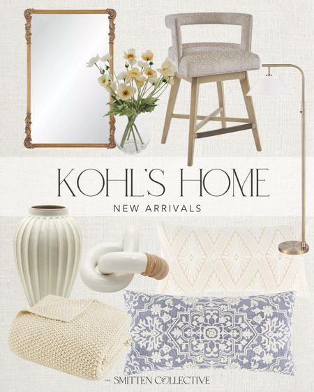 Loving this Kohl’s new home arrivals!!! Some of my favorites include these throw pillows, brass lamp, vase, gold mirror, faux flowers, counter stools, throw blanket, decorative ceramic chain link, and more! 

home decor, new arrivals, Kohl’s home decor, Kohl’s finds, living room decor, living room inspiration, throw pillows, kitchen decor, kitchen furniture, bar stools, dining room, trending home decor, mirror, neutral home decor, spring home decor


#LTKstyletip #LTKhome #LTKSeasonal