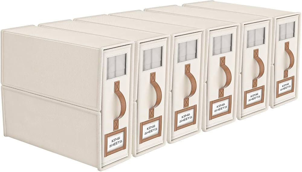 Amazon.com: 6-Pack Bed Sheet Set Organizers and Storage(King & Queen Size),Foldable Bedding Sheet... | Amazon (US)