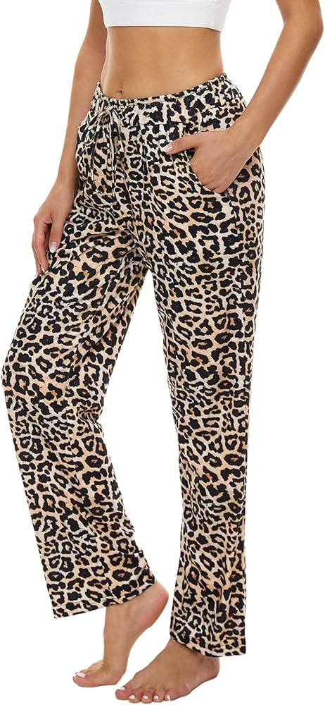 BATHRINS Womens Comfy Lounge Pants Loose Yoga Pants Drawstring Soft Pajama Pants with Pockets | Amazon (US)