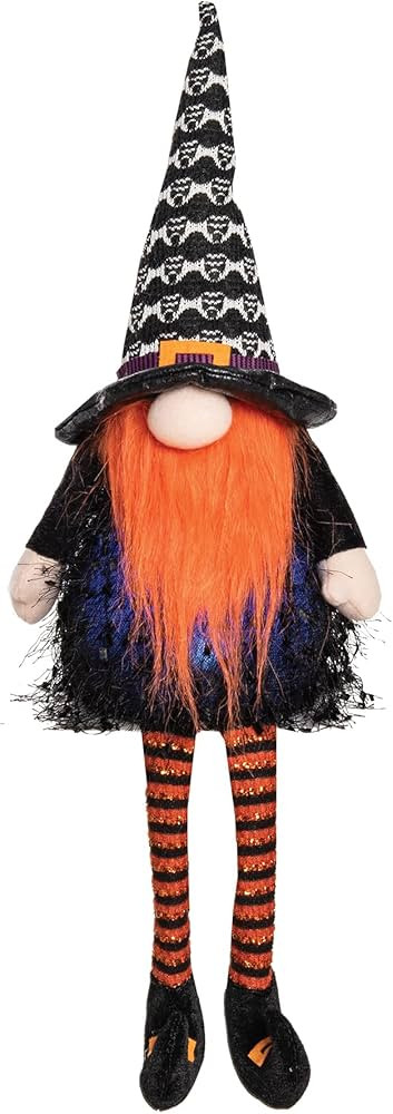 GALLERIE II Large Sitting Halloween Gnome Doll with Dangling Legs Led Shelf Sitter Figure Figurin... | Amazon (US)