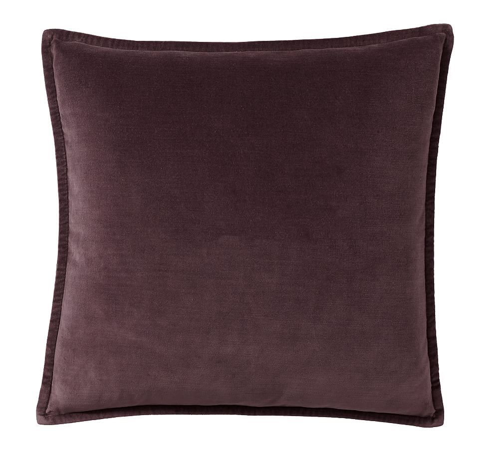 Washed Velvet Pillow Cover, 20"", Napa Grape | Pottery Barn (US)