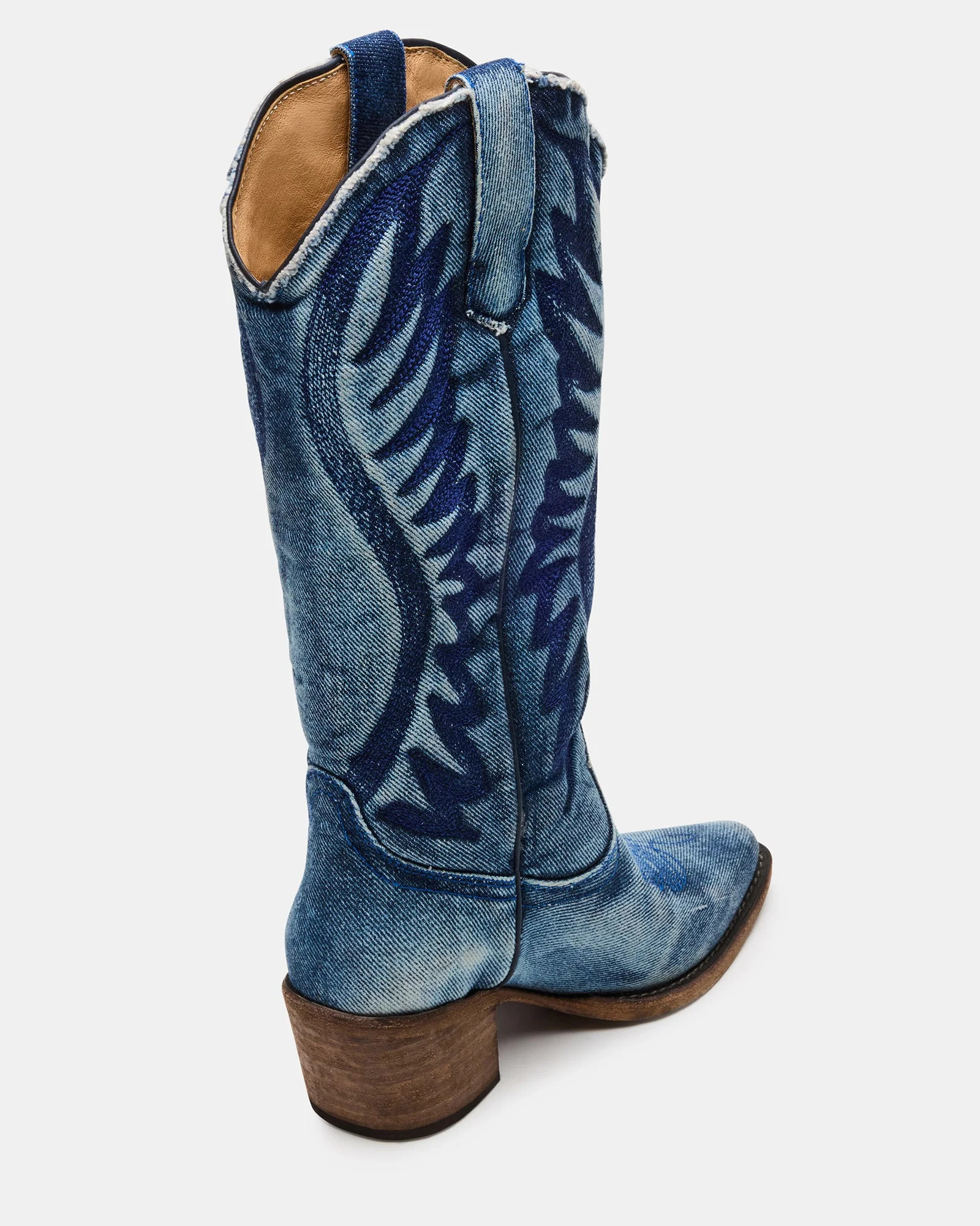 ALBANY Denim Fabric Pointed-Toe Women's Western Boot | Steve Madden (US)