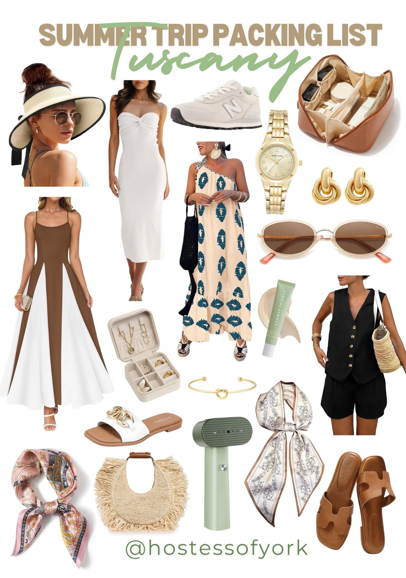 Summer trip packing list for Tuscany, Italy! 🍝🇮🇹🍷🍇
Products that will get here just in time for your vacation! 
#Italy #vacation #travel #outfits #ideas #dreamcloset #summer #fashion #beach #ocean #flower #packing #europe #swim #italian #clothes #traveloutfit