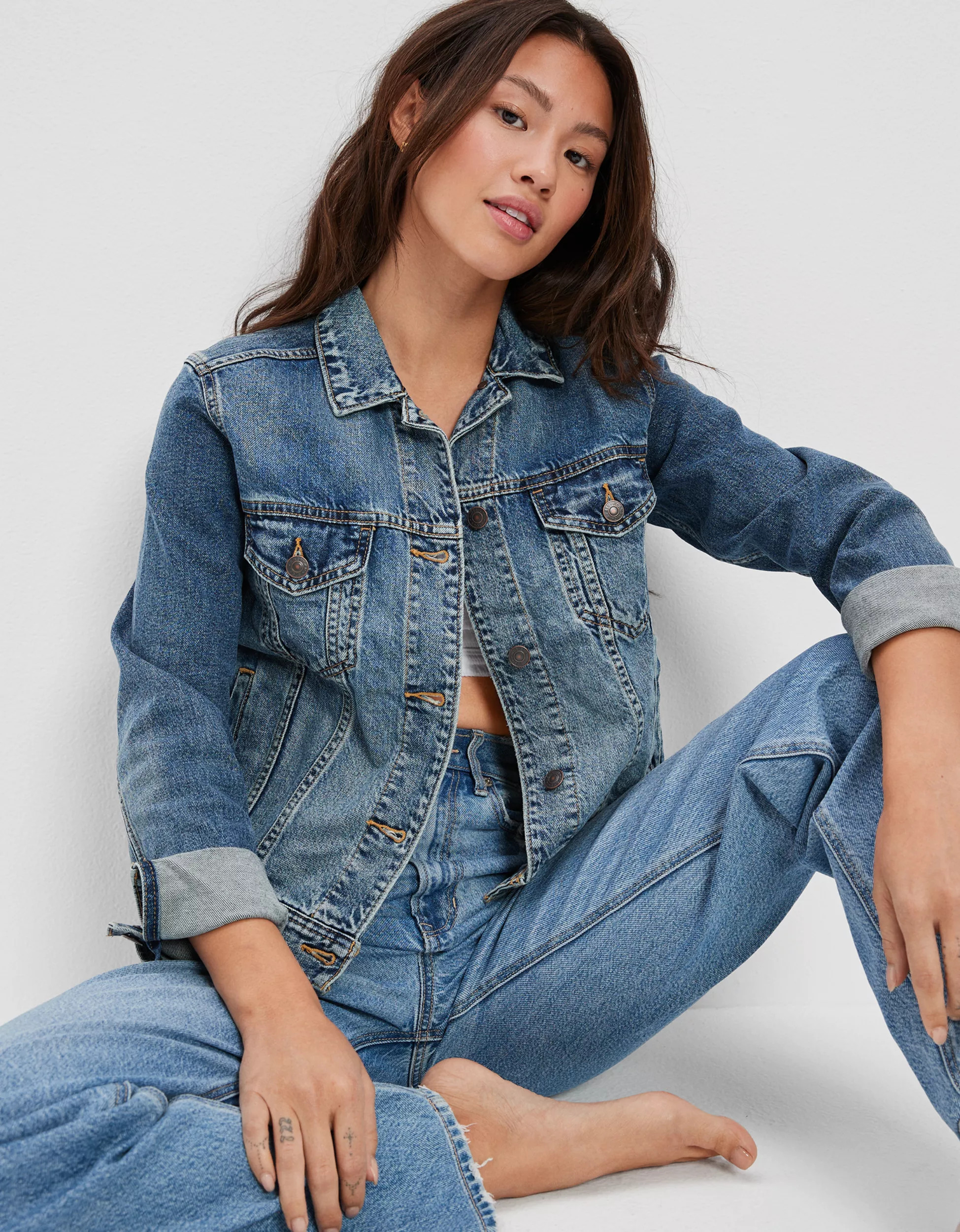 AE Classic Strigid Denim Jacket | American Eagle Outfitters (US & CA)