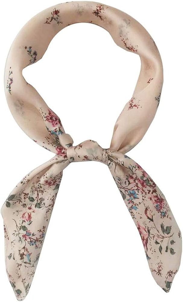 FONYVE Silk Feeling Scarf Medium Square Satin Head Scarf for Women 27.5 × 27.5 inches | Amazon (US)