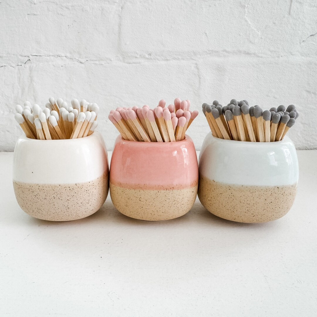 Decorative Match Holders With Matches, Set of 3 Ceramic Matches Holders, Cute Home Decor, Candle ... | Etsy (US)