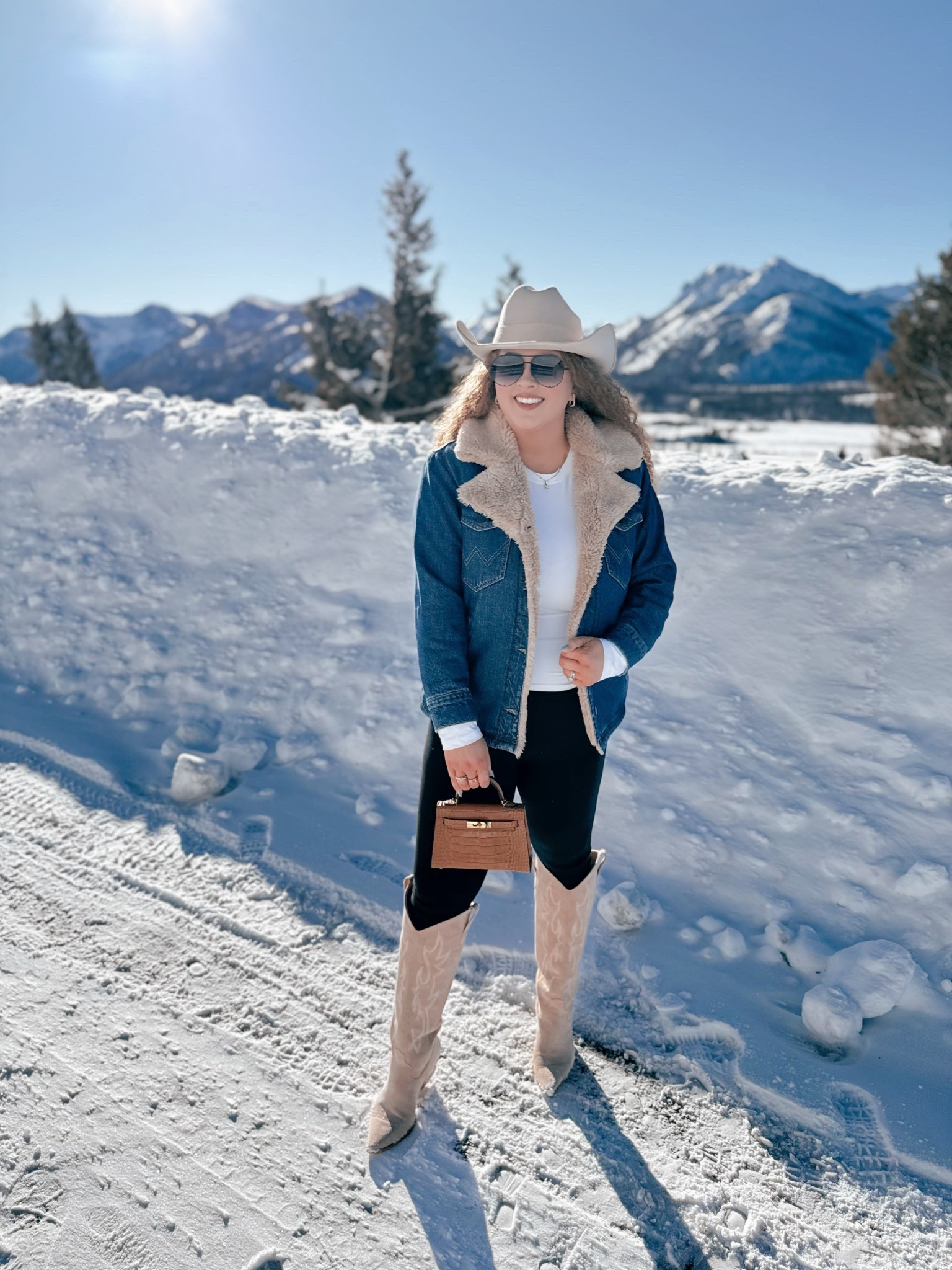 Wrangler vibes meet cozy winter layers 🤎❄️ Rugged, warm, and ready for all the winter adventures 🥰western winter outfit | western winter look | boho cowgirl | Nashville outfit  | western winter outfit  | cowgirl boots | amazon cowgirl boots | beige cowgirl boots | amazon beige cowgirl boots | amazon boots | amazon finds | amazon fashion | amazon outfit | amazon look  | western winter outfit | western fashion | amazon western fashion | amazon western outfit | denim jacket | wrangler denim jacket | fur denim jacket | winter jacket | leggings | amazon leggings | black leggings | leggings outfit | western leggings outfit | white long sleeve top | Amazon white fitted top | amazon cowgirl hat | cowgirl hat | amazon neutral cowgirl hat | fall concert | fall concert outfit | fall western outfit  

#LTKgrwm #LTKMidsize #LTKootd