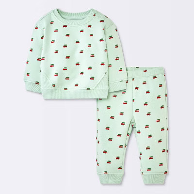 Baby 2pc Christmas Holiday Red Truck Fleece Sweatshirt and Jogger Pants Set - Cloud Island™ Min... | Target