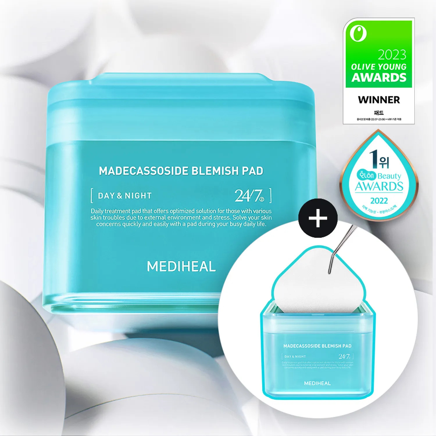 MEDIHEAL Madecassoside Blemish Pad 100 Pads Double Pack | Olive Young Global