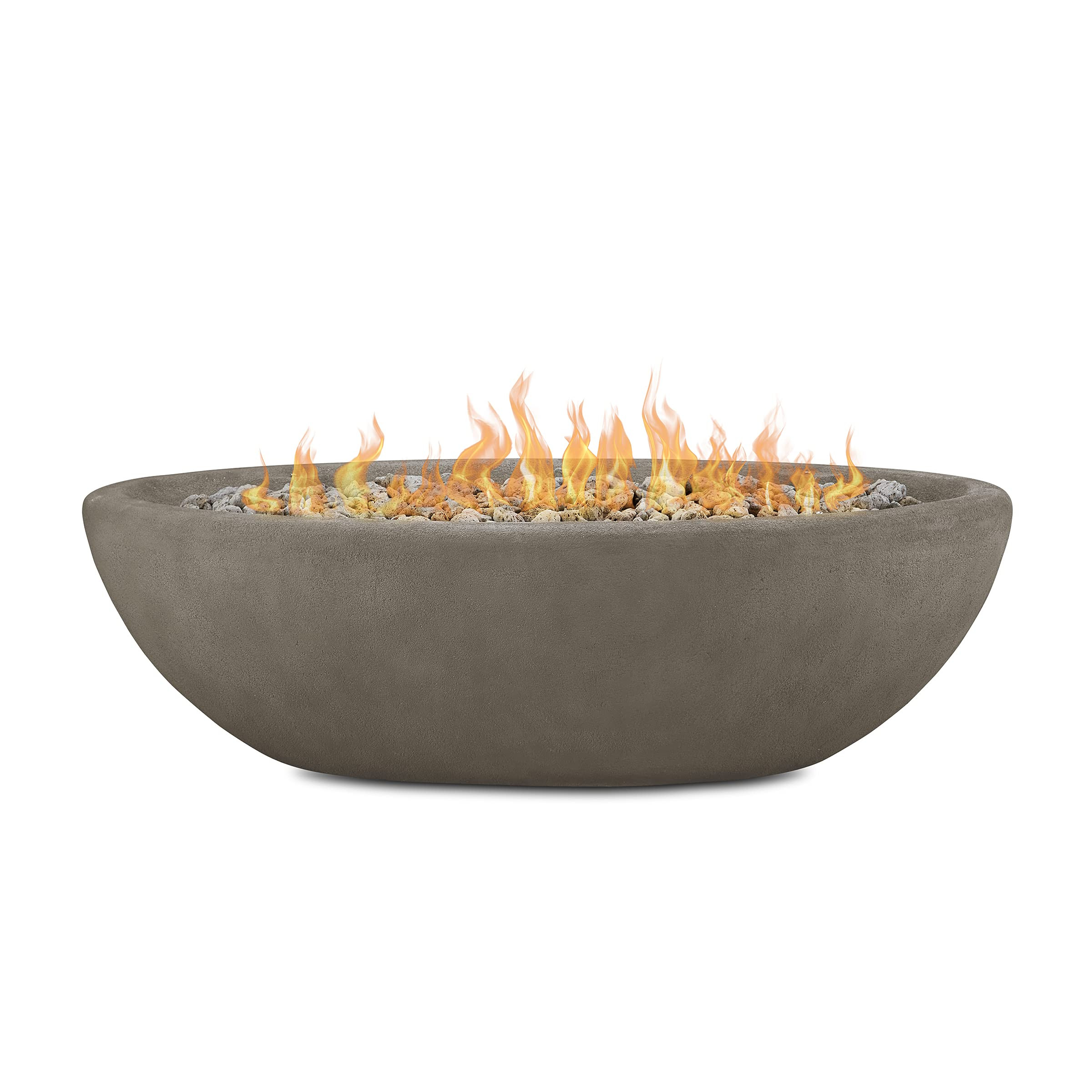 Real Flame Riverside 58" Oval Propane Fire Pit Bowl, Push-Button Ignition, Includes 28" Stainless... | Amazon (US)