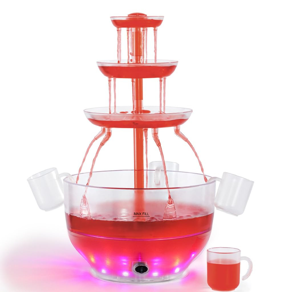 Kusini Drink Fountain for Parties - 1.5 Gal, 3 Tier Punch Bowl Drink Tower, LED Base, 4 Reusable ... | Amazon (US)