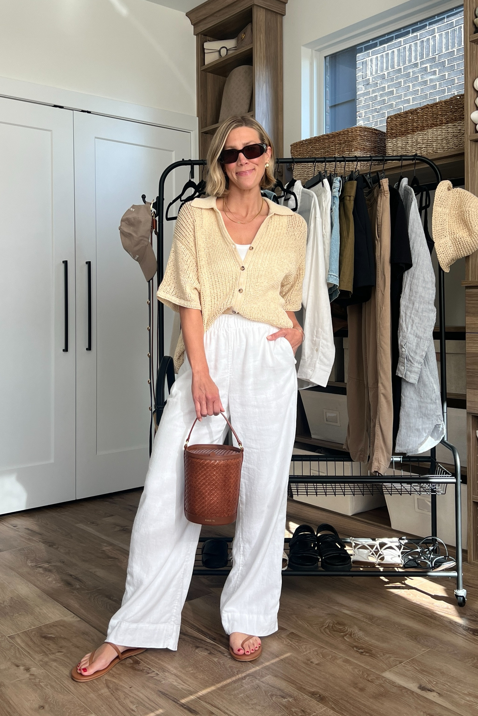 Wearing small linen pants, XS cardigan, XS tank (code: LINDSEY15), sandals tts 

#LTKFindsUnder50 #LTKFindsUnder100 #LTKStyleTip