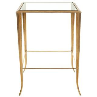 SAFAVIEH Tory Gold/Glass Side Table FOX2508A - The Home Depot | The Home Depot