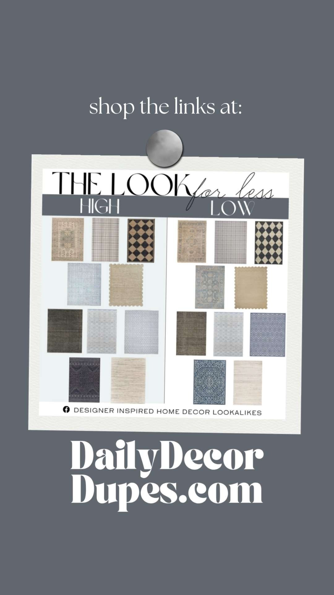 10 Designer & Look-a-Like Rugs. Luxury Rug Looks for Less. Cheap Designer Rug Alternatives. Affordable Designer Rugs. Best Knockoff Designer Rugs. Top Luxury Rug Alternatives. Designer Rug Lookalikes.    

Home more affordable option find copy cat similar look for less budget friendly affordable cheap cheaper beautiful pretty. Clearance sale coupon code discount code promo code luxury lookalike look a like Inspo inspiration inspired by idea ideas Love like these? I share multiple every day in my FB group.
#designerlookalike #affordablerugs #lookforless #rugsinspo #homedecorinspo #designeralternatives #designerruglookalike #luxuryforless 

 #LTKHome