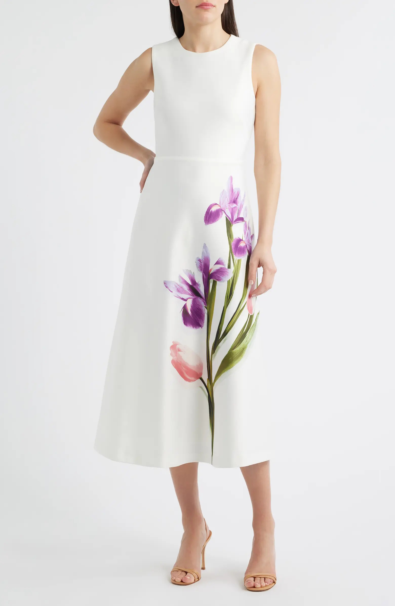Floral A-Line Midi Dress | Nordstrom