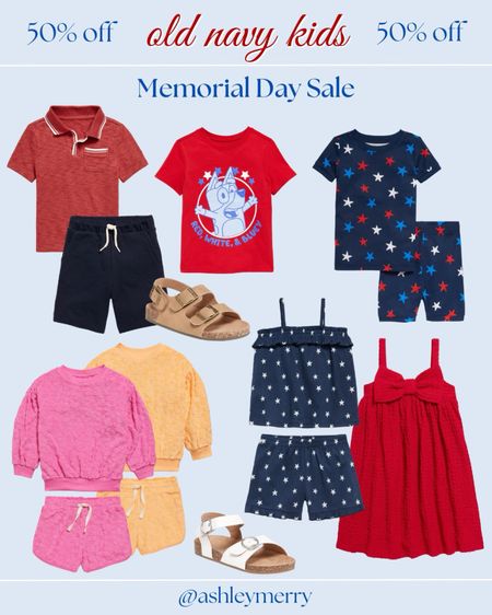 50% off Memorial Day sale at Old Navy ❤️🤍💙 kid’s clothing all under $30, including summer shoes for under $10! 

#LTKSaleAlert #LTKSeasonal #LTKKids