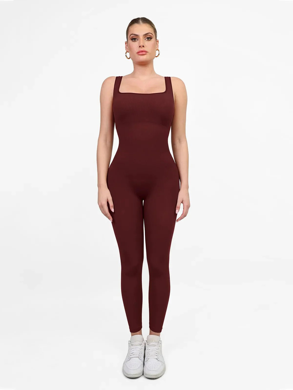 Shapewear Seamless Square Neck Tank Workout Jumpsuit | Popilush
