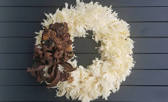 Wreath  Dried Flower Wreath  Oak Leaf Wreath  Fall Wreath  | Etsy | Etsy (US)