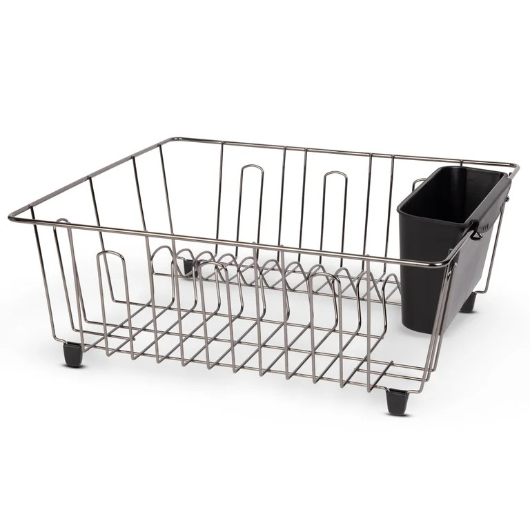 Mainstays Small Dish Drainer Rack - Chrome/Black | Walmart (US)