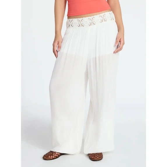 No Boundaries Crochet Waist Beach Pants, Women's XXS-XXL | Walmart (US)