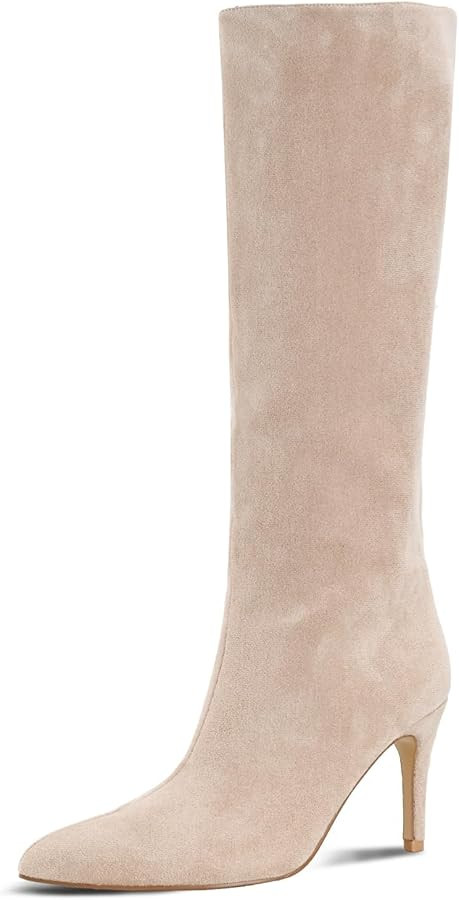 Shoe'N Tale Women's Knee High Boots Pointed Toe Stiletto High Heel Long Boots Side Zipper Tall Bo... | Amazon (US)