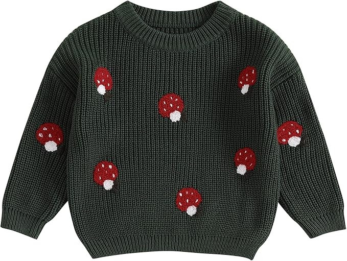 Toddler Baby Girl Knit Sweaters Oversized Long Sleeve Embroidery Shirt Top Newborn Infant Cute Fa... | Amazon (US)