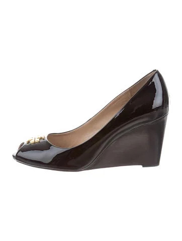 Tory Burch Jade Peep-Toe Wedges | The Real Real, Inc.