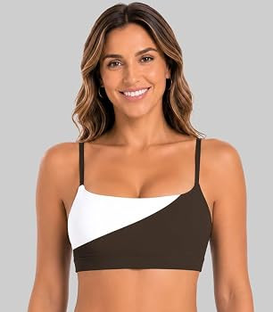 Sunzel Colorblock Sports Bra for Women Adjustable Straps Padded Yoga Bra Scoop Neck Wireless Crop... | Amazon (US)