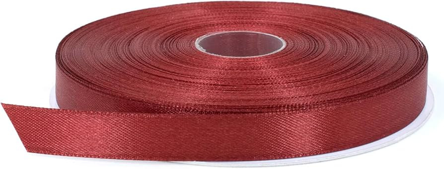 Burgundy Satin Ribbon, 1/2 inch x 50 Yards, Double Face Solid Color, Thick and Durable Ribbon Rol... | Amazon (US)