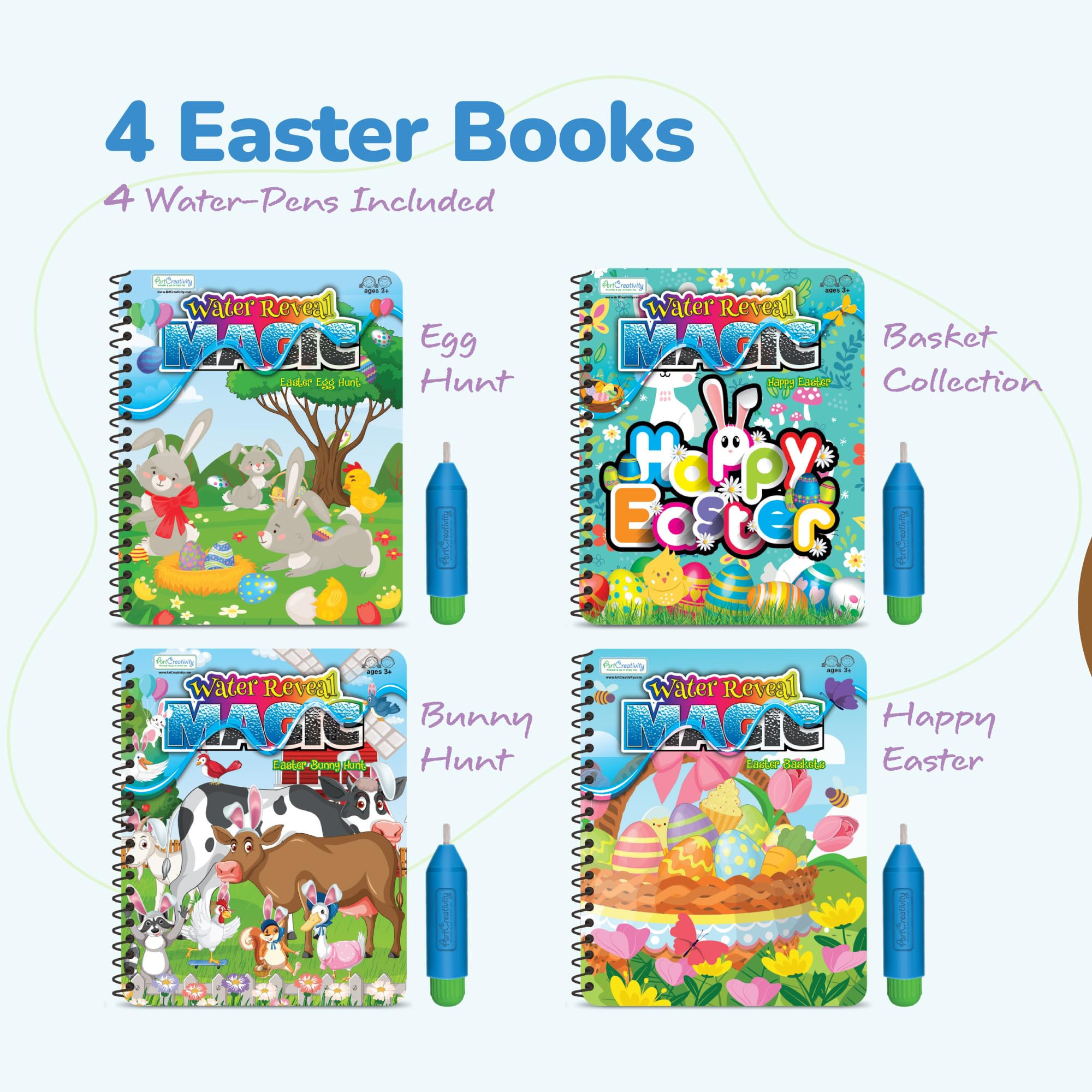 Easter Basket Stuffers for Toddlers, 4 Pack Easter Water Coloring Books for Kids, Easter Basket E... | Amazon (US)
