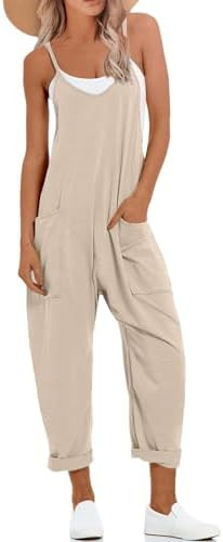 UNIANKIYA One Piece Jumpsuits for Women Casual Overalls Summer Rompers Trendy Jumpers Beach Vacat... | Amazon (US)