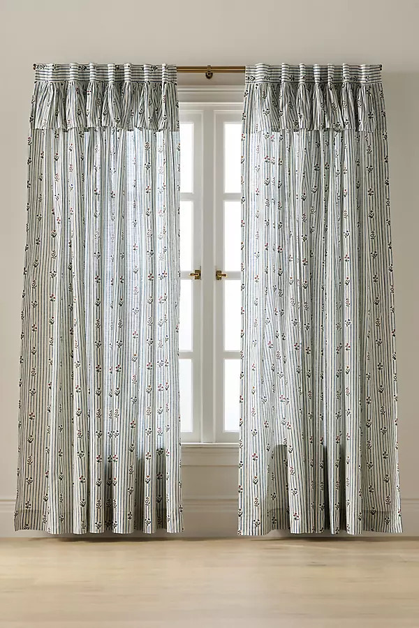 Parker Cotton Printed Valence Curtain | Anthropologie (US)