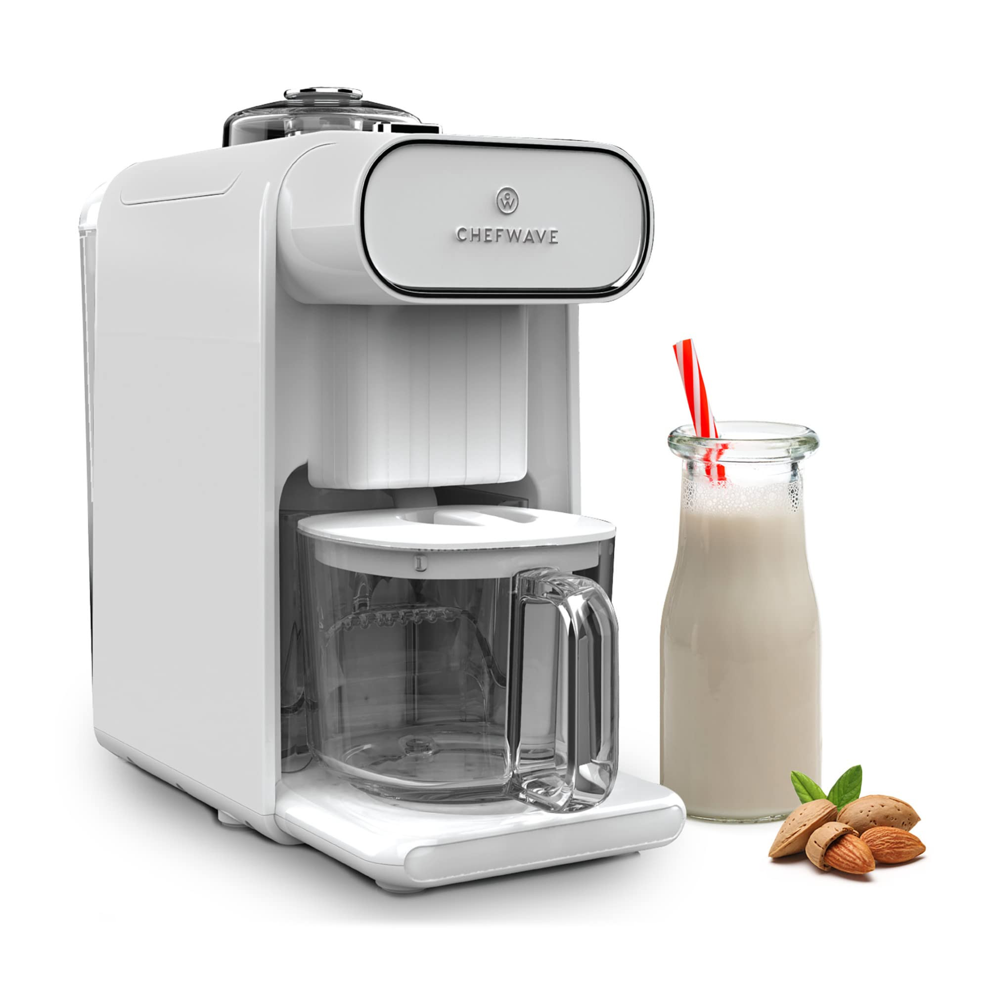 ChefWave Milkmade Dairy Alternative Vegan Nut Milk Maker Machine Almond Milk Soy Milk Oat Milk Cashew Milk Coconut Milk Macadamia Milk, No Soaking, Auto-Clean, Delay Start, Recipe Book - White | Amazon (US)