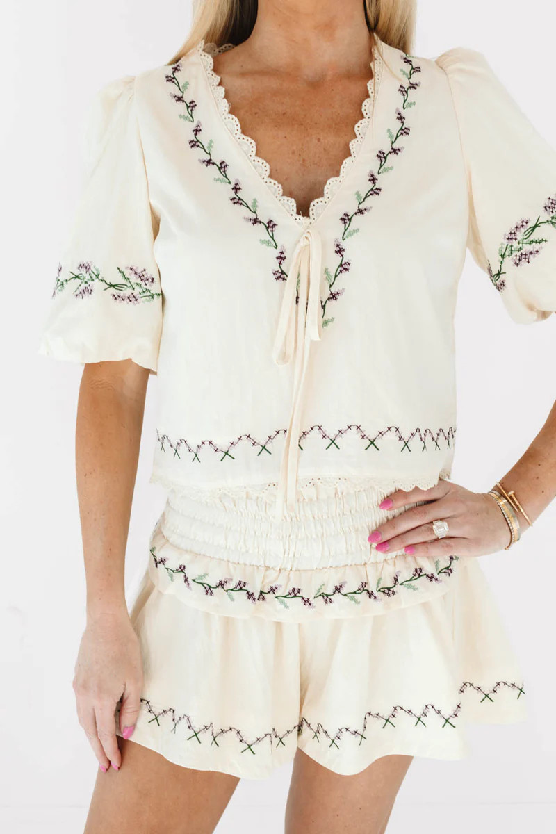 Through The Grapevine Top - Cream | The Impeccable Pig
